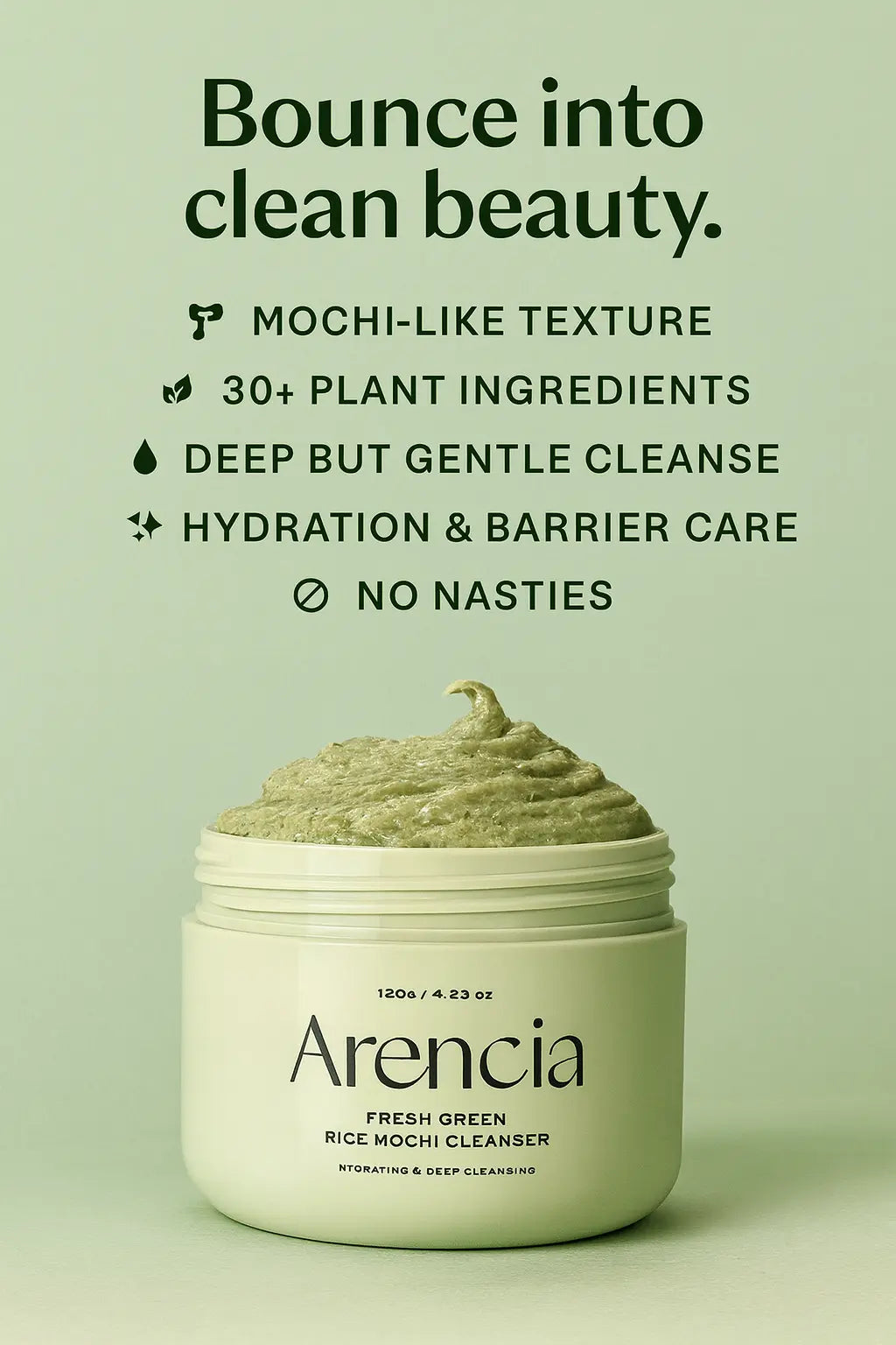 mochi-like texture, 30+ plant ingredients, gentle cleansing and hydration. Available at www.nextgenglam.com.au – Australia’s trusted K-beauty and skincare store.”