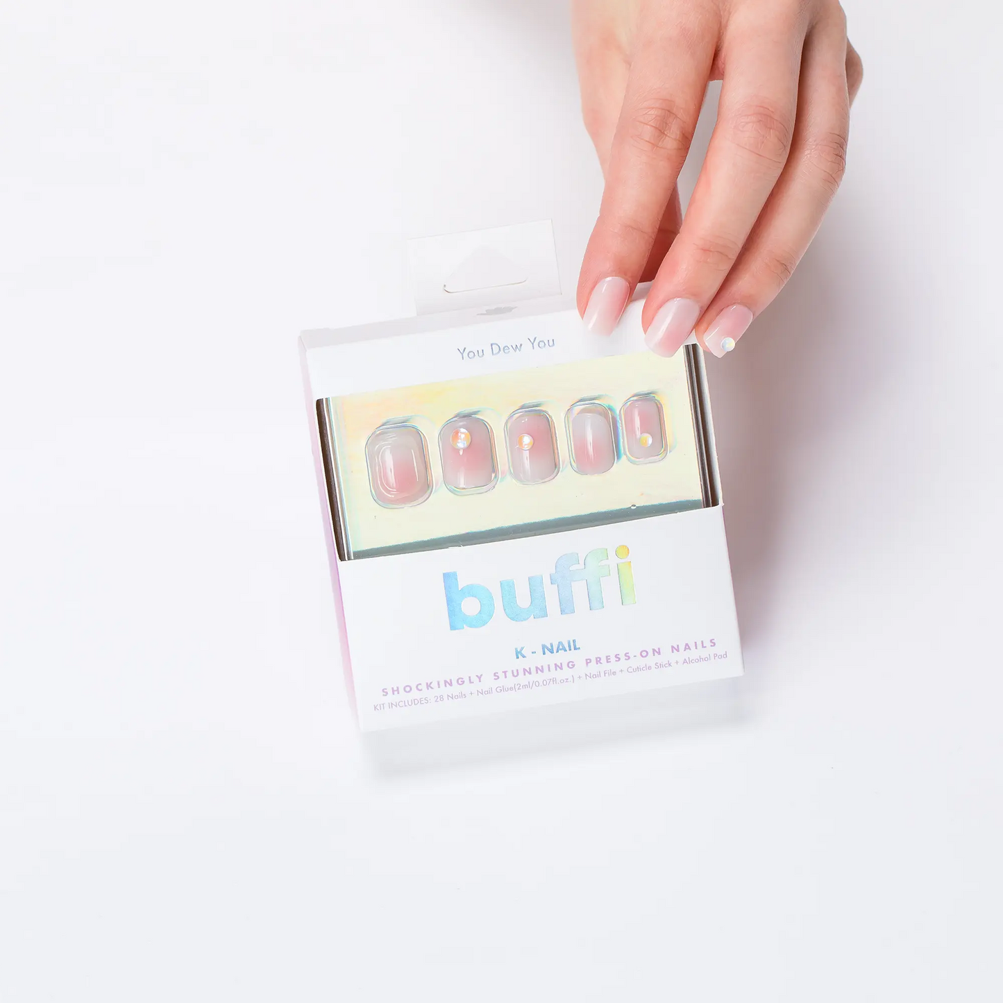 BUFFI PRESS-ON NAILS - YOU DEW YOU - PRESS ON NAILS- NATURAL LOOKING NAILS.