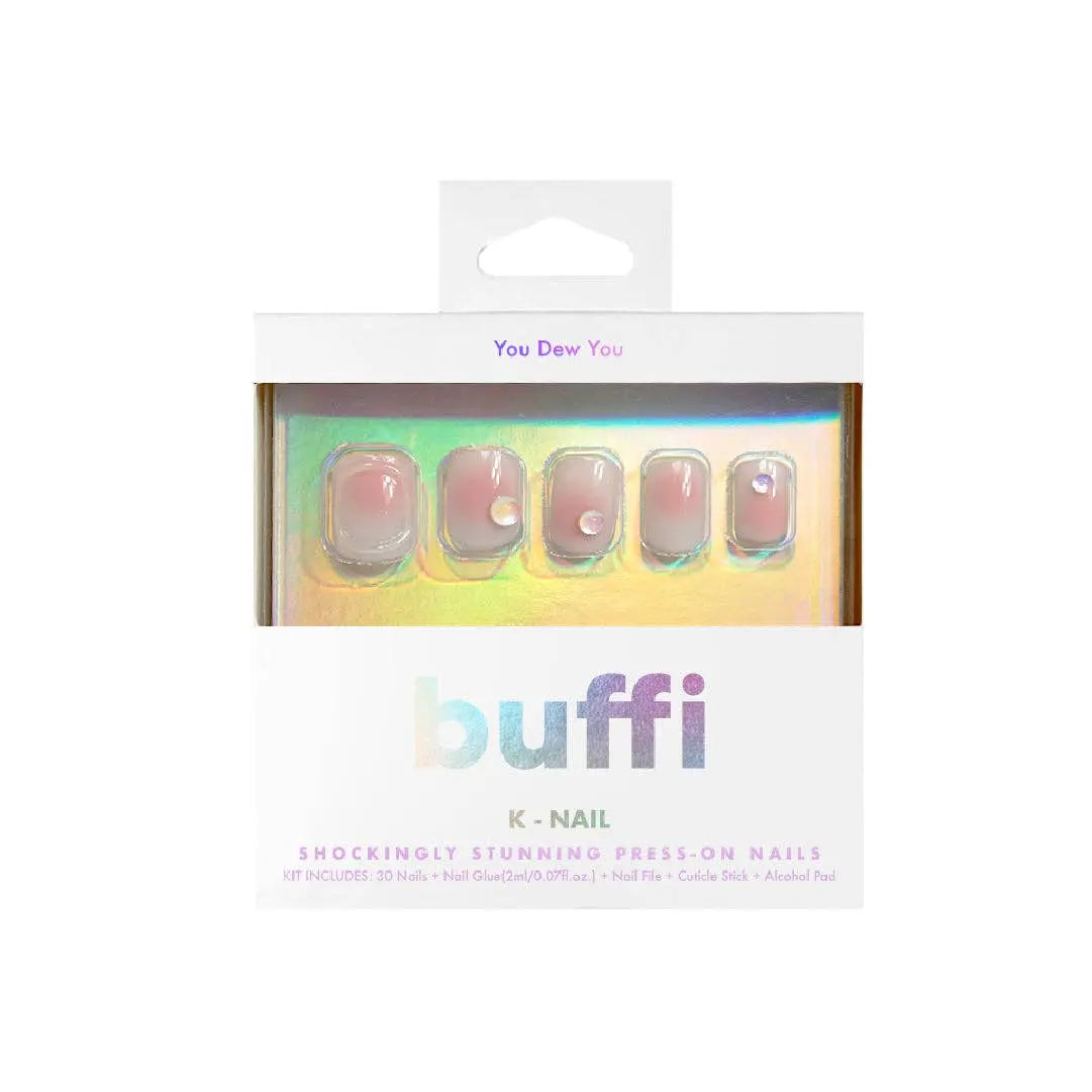 BUFFI PRESS-ON NAILS - YOU DEW YOU - PRESS ON NAILS- NATURAL LOOKING NAILS.