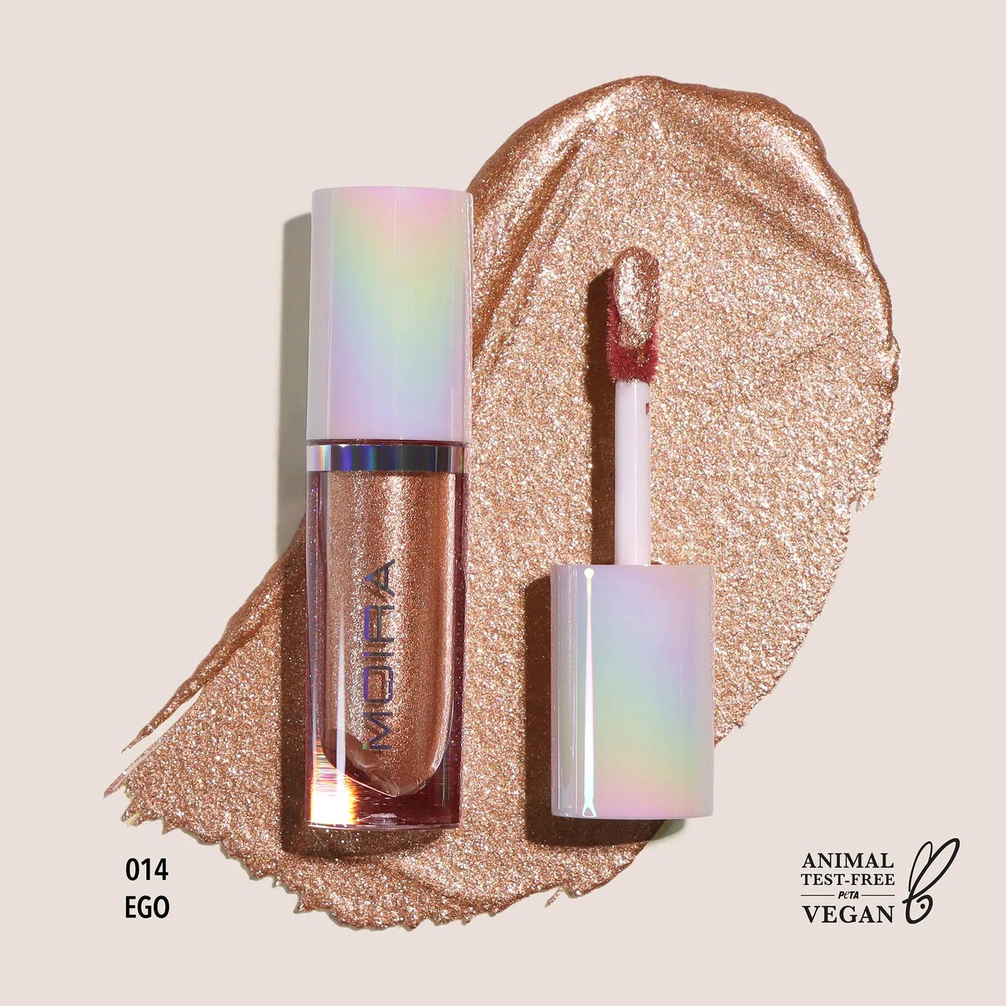 MOIRA Diamond Daze Liquid Shadow featuring a multi-chrome, glitter finish in a sleek tube with built-in applicator. The vegan, cruelty-free liquid eyeshadow delivers long-lasting, crease-proof color with no fallout. Perfect for creating bold, radiant eye looks, this clean beauty eye makeup glides on smoothly and offers high-impact shimmer for day or night wear_NextGen Glam