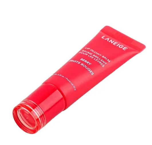 LANEIGE Lip Glowy Balm 10g in sleek tube packaging, a Korean K-beauty lip balm designed for daily hydration and a glossy, tinted finish, available in various fruity flavors