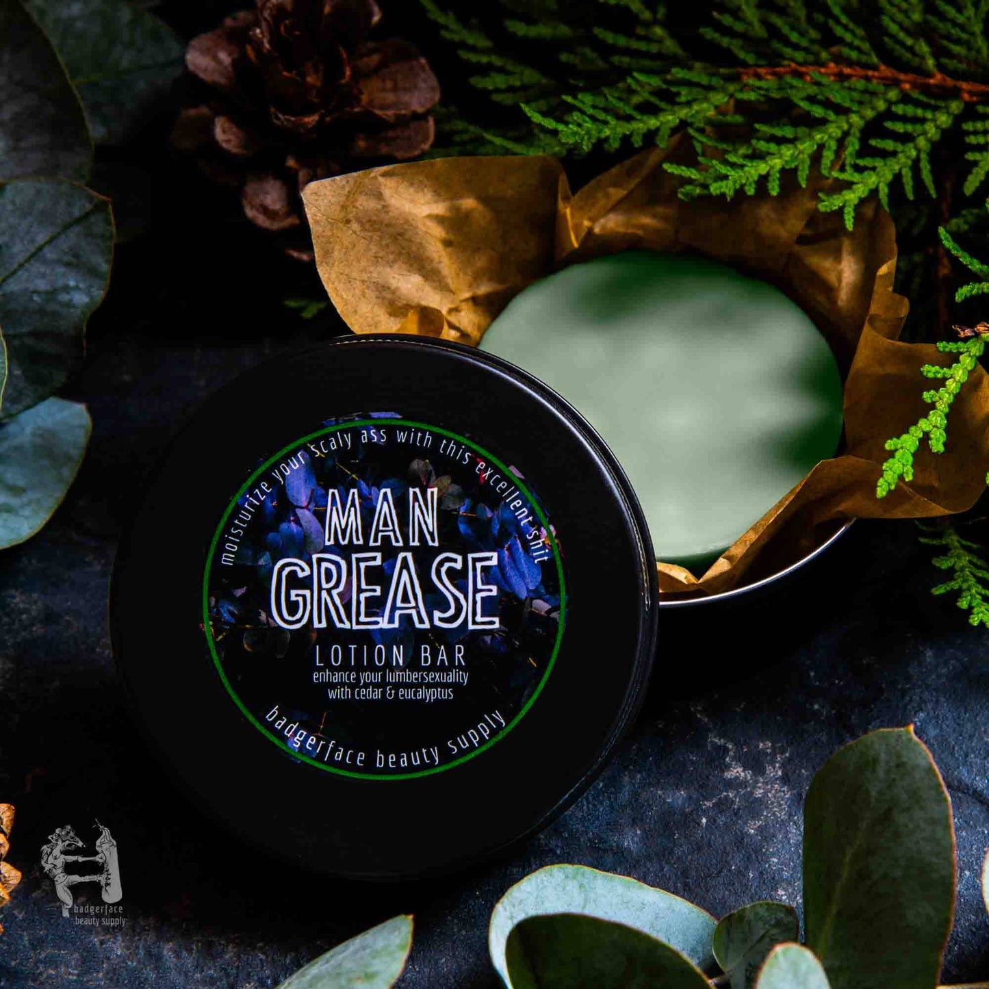 Man Grease Lotion Bar for Men. Eco Friendly Lotion. Novelty Gifts..