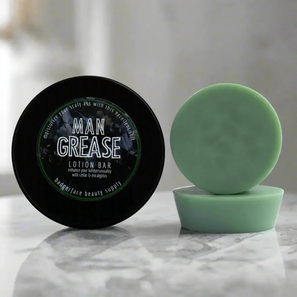 Man Grease Lotion Bar for Men. Eco Friendly Lotion. Novelty Gifts..