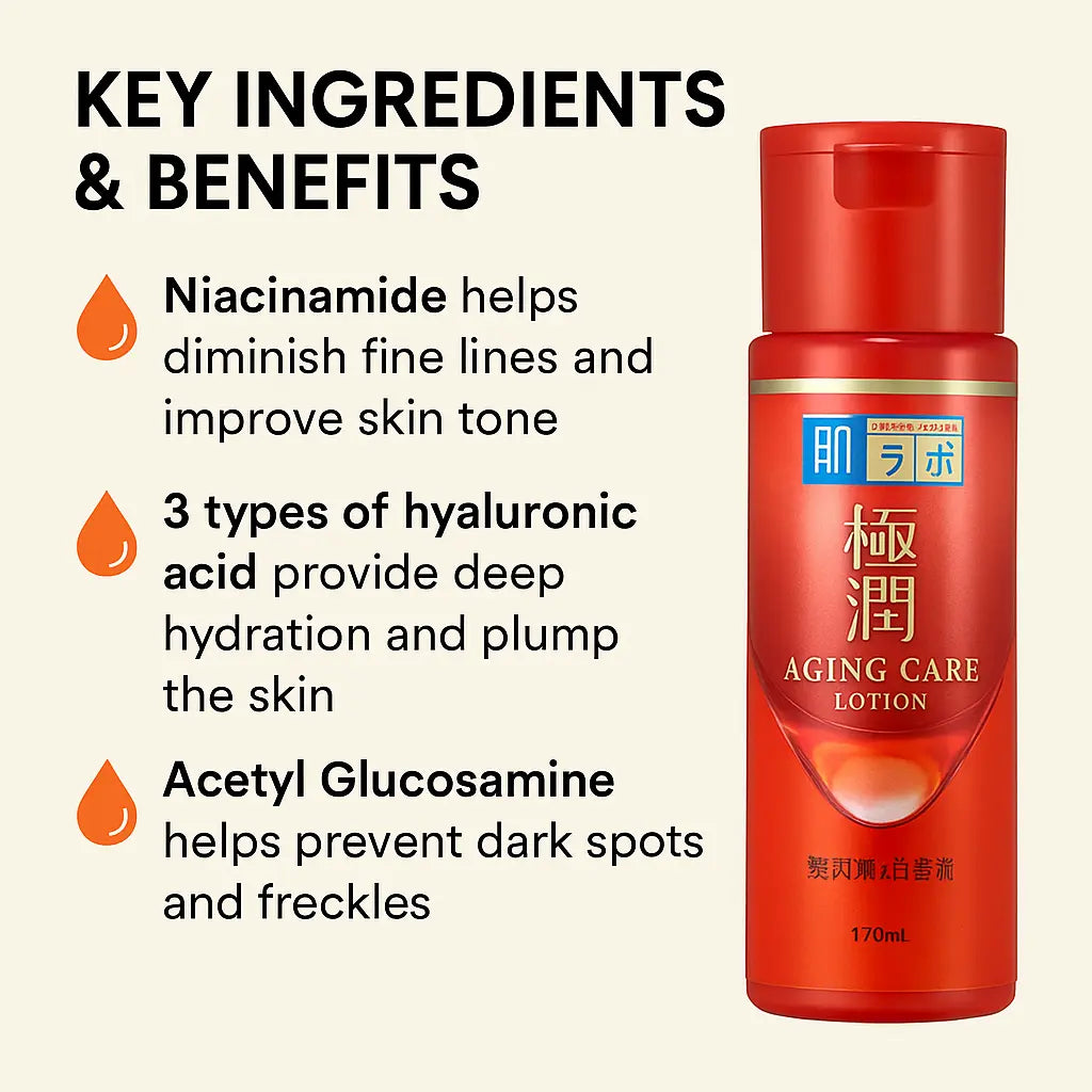 Rohto Hada Labo Gokujyun Medicated Aging Care Lotion 170ml | Japanese Anti-Aging Toner NextGen Glam shop name