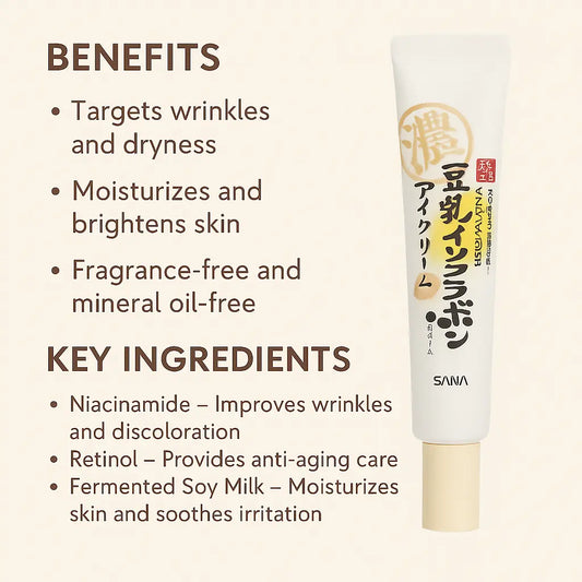 SANA Soy Milk Wrinkle Care Eye Cream White 25g NextGen Glam shop name