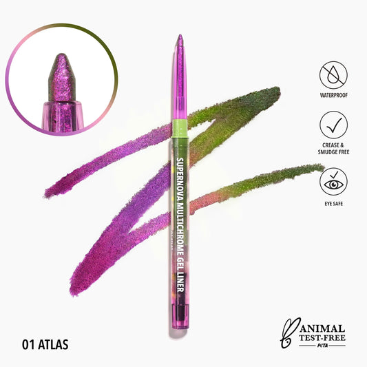 Supernova Multichrome Gel Liner (001, Atlas) Moira Cosmetics-  waterproof, smudge-proof, and transfer-resistant finish. eyeliner _NextGen Glam