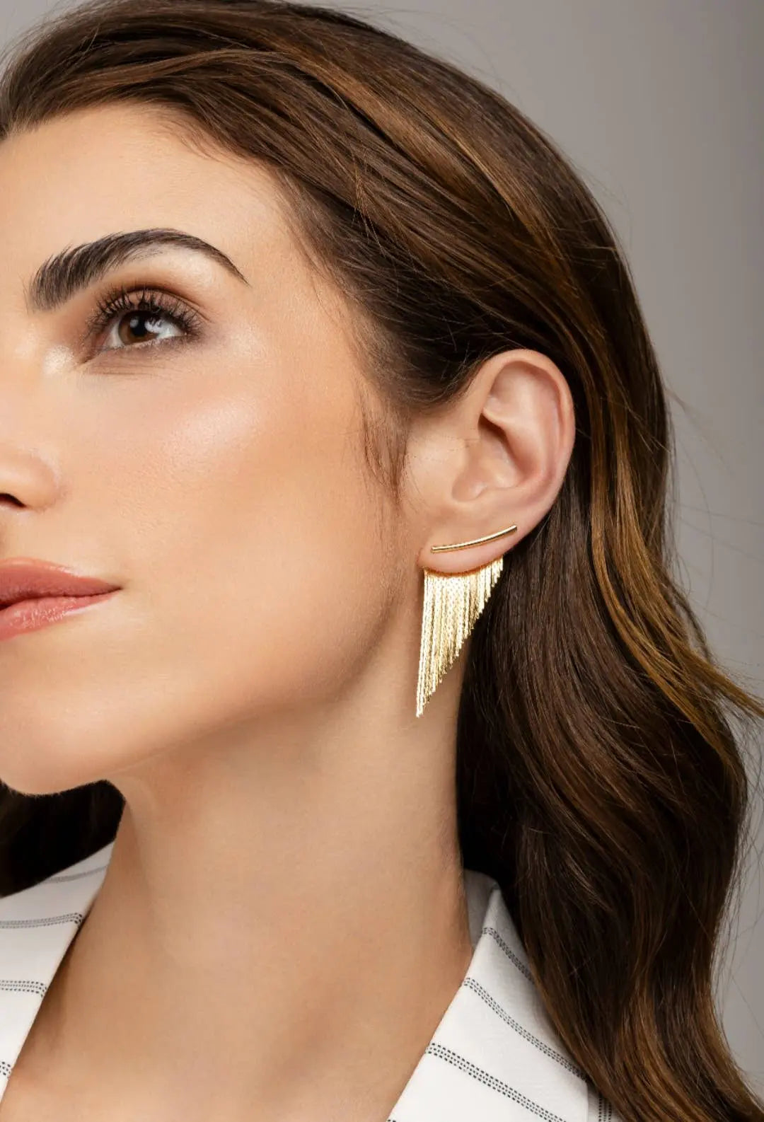 Tassel Fringe Earrings Gold Short -great for a wedding - Hypoallergenic - nickelfree-18k gold- NextGen Glam