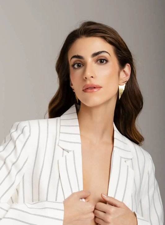 Tassel Fringe Earrings Gold Short -great for a wedding - Hypoallergenic - nickelfree-18k gold- NextGen Glam