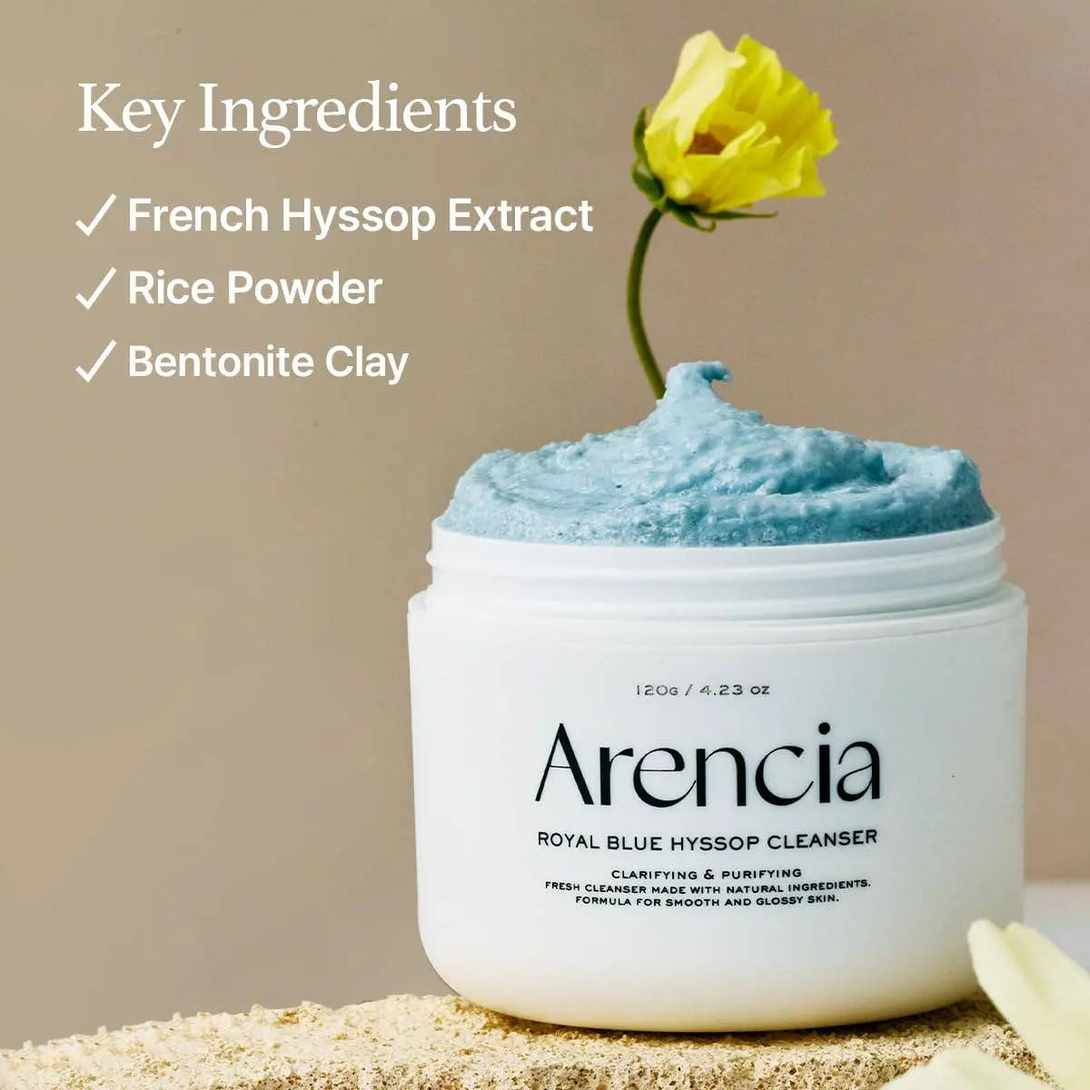 Arencia Royal Blue Hyssop Cleanser for Glass Skin , Korean Skincare