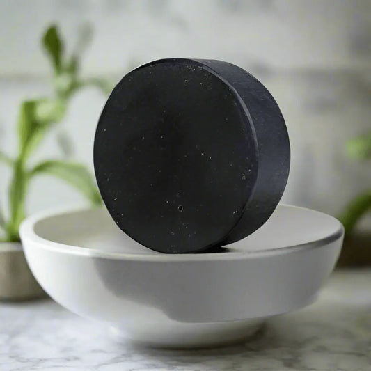 BAMBOO CHARCOAL FACIAL CLEANSING & SHAVING SOAP.