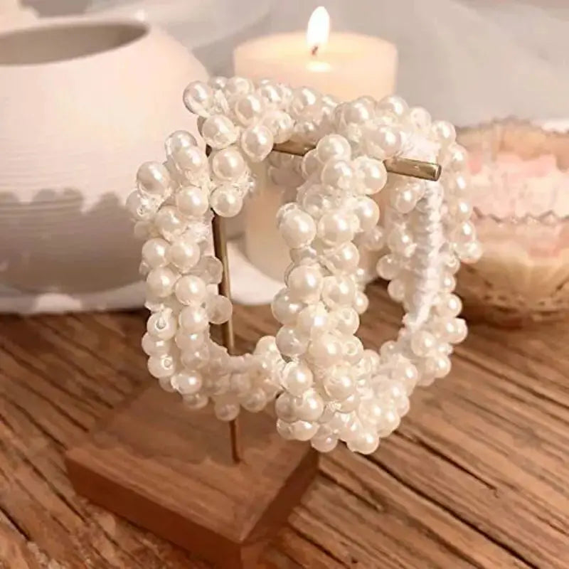 Beaded Elastic Hair Band Set (3-Pack) – Elegant Hold for Effortless Hair Days NextGen Glam shop name 