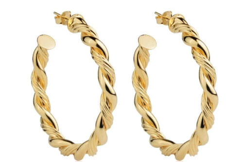 Contour Hoop Earrings Gold House12 shop name 