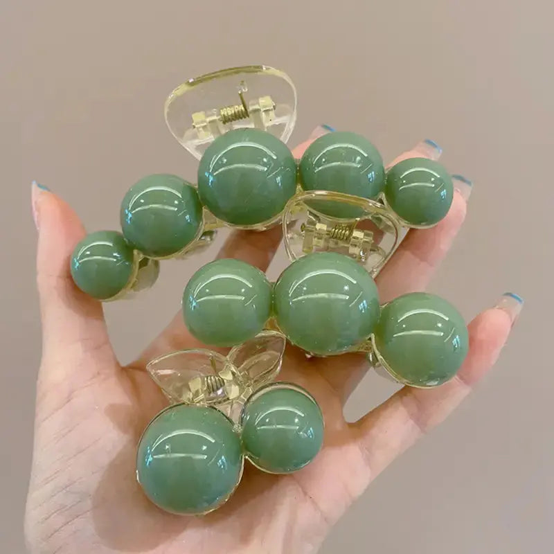 Elegant Matte Beaded Claw Clip Set – Chic Hold in 3 Sizes (1 Pack) NextGen Glam shop name 