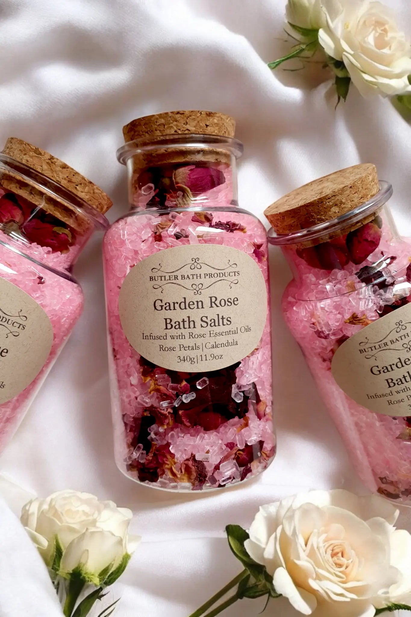 Garden Rose Bath Salts Soak - Epsom Butler Bath Products shop name 