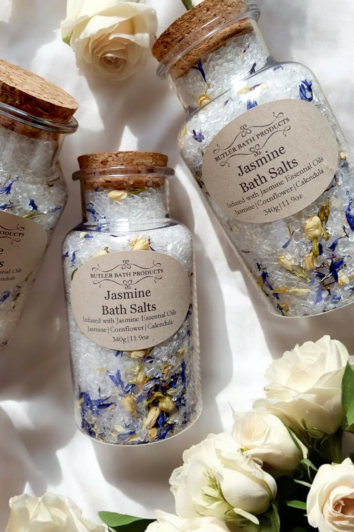 Jasmine bath salts soak - Epsom Butler Bath Products shop name 