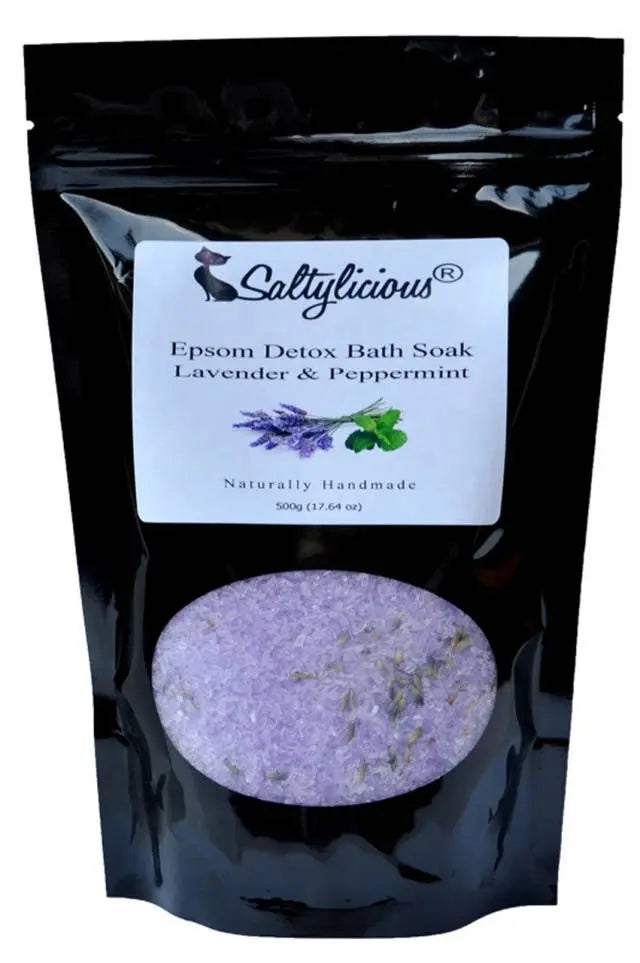 Lavender & Peppermint Epsom  Bath & Foot Soak 500 Gram - Great Mother's day gift.