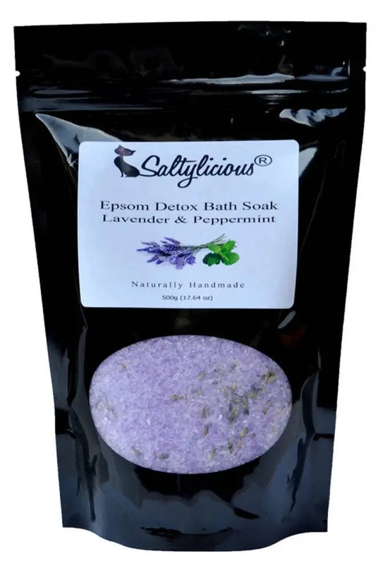 Lavender & Peppermint Epsom  Bath & Foot Soak 500 Gram - Great Mother's day gift.