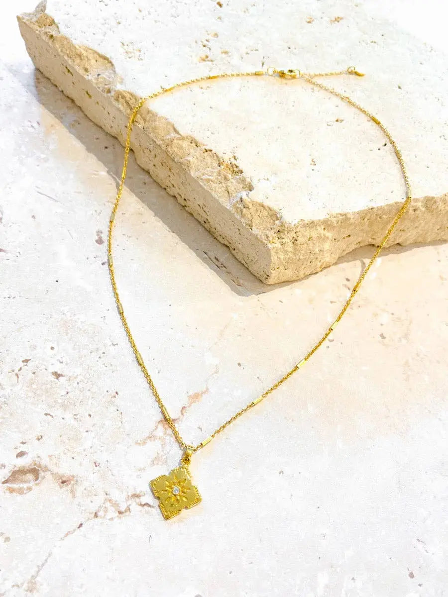 Lori Gold Plated Charm Necklace.