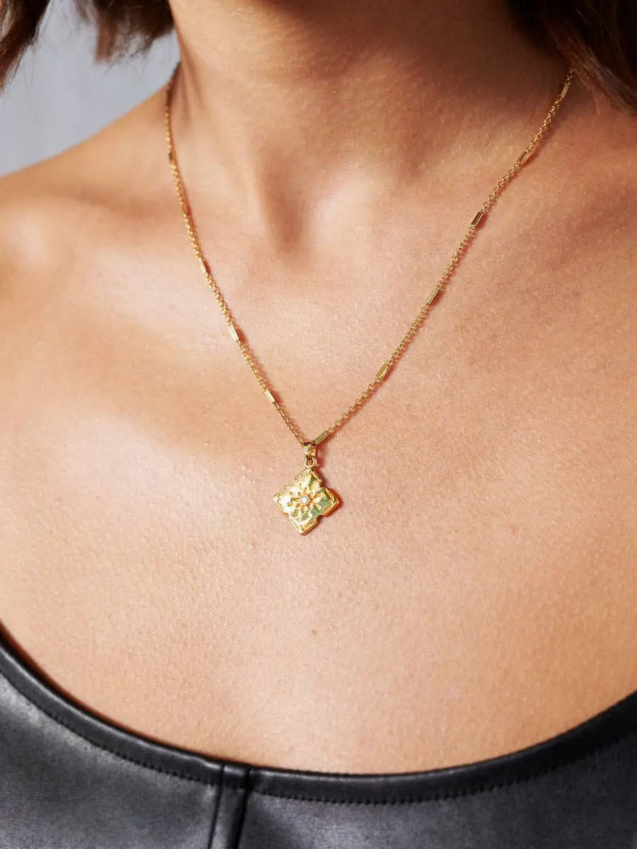 Lori Gold Plated Charm Necklace.