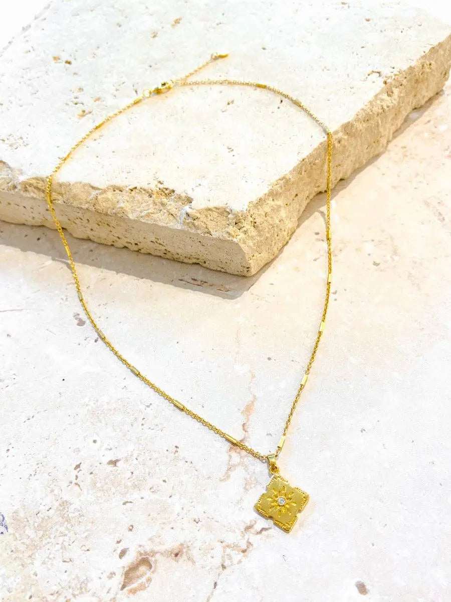 Lori Gold Plated Charm Necklace.