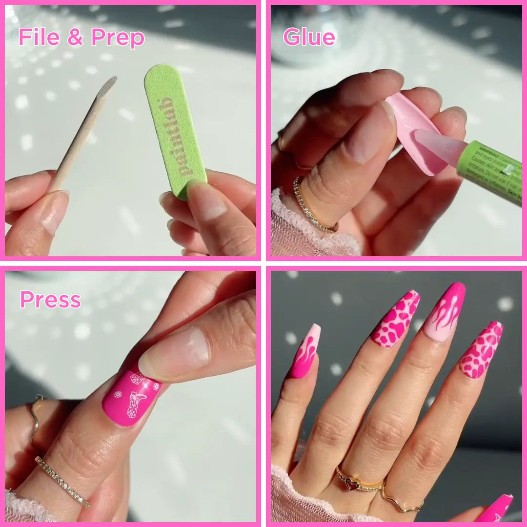 Almond-shaped chocolate brown French tip press-on nails with UV coating, long-lasting, reusable, easy DIY manicure set with glue and tools - NextGen Glam