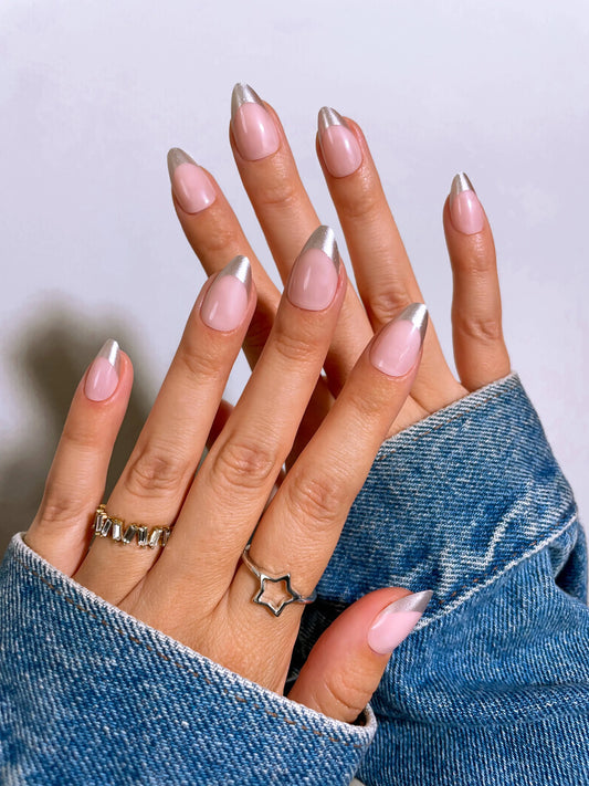 PaintLab Chrome Silver Tips Press-On Nails Paint Lab shop name 