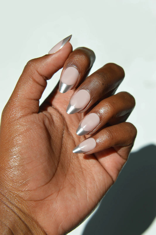 PaintLab Chrome Silver Tips Press-On Nails Paint Lab shop name 