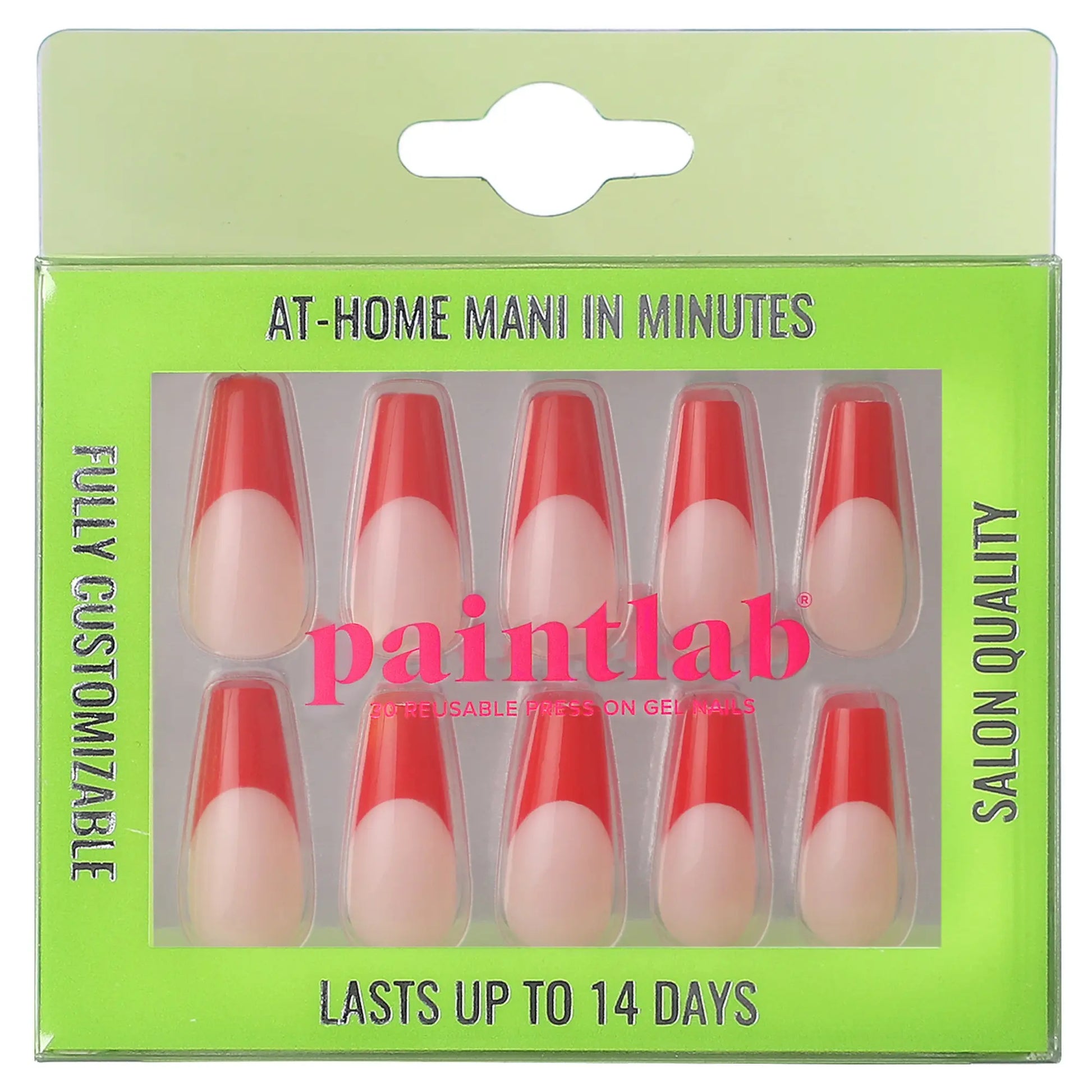 PaintLab Red Hot Press-On Nails Paint Lab shop name 