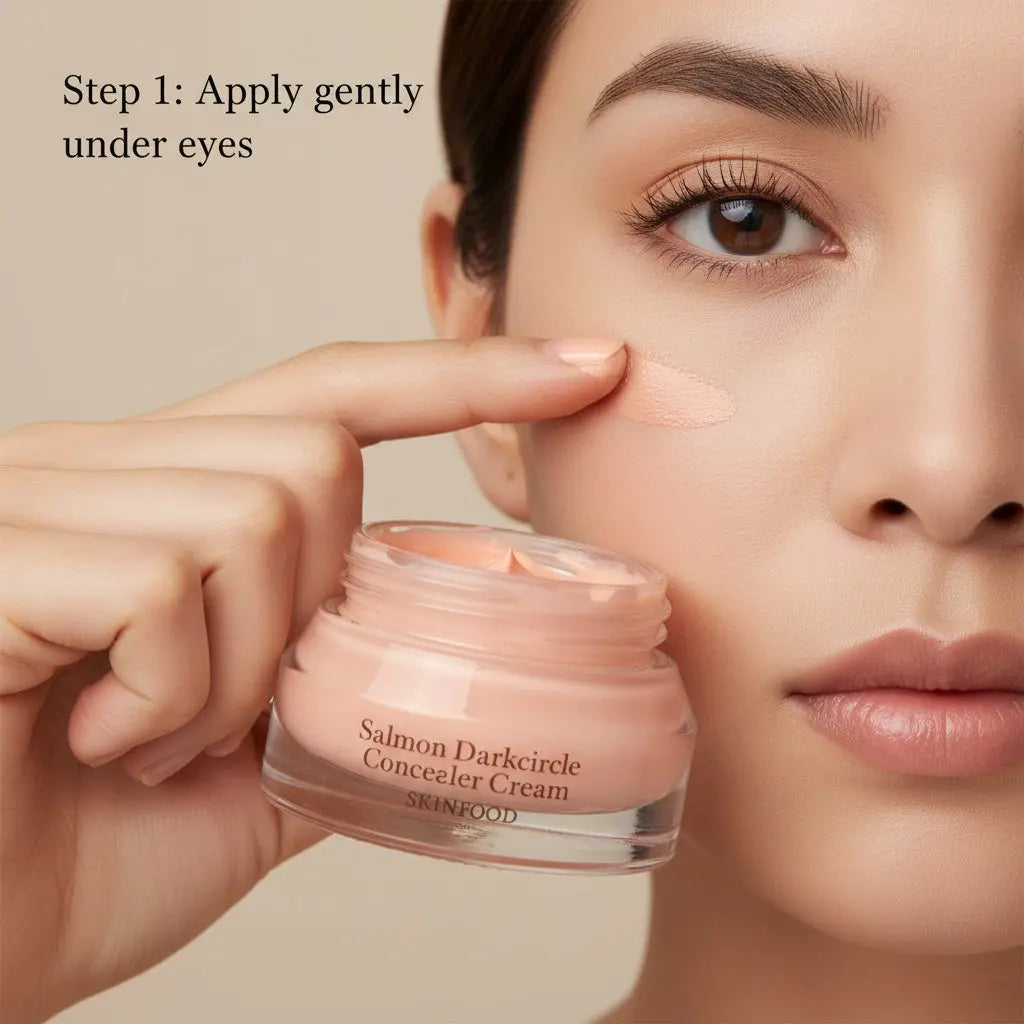 SKINFOOD Salmon Dark Circle Concealer Cream 10g - Korean Eye Concealer with Omega-3