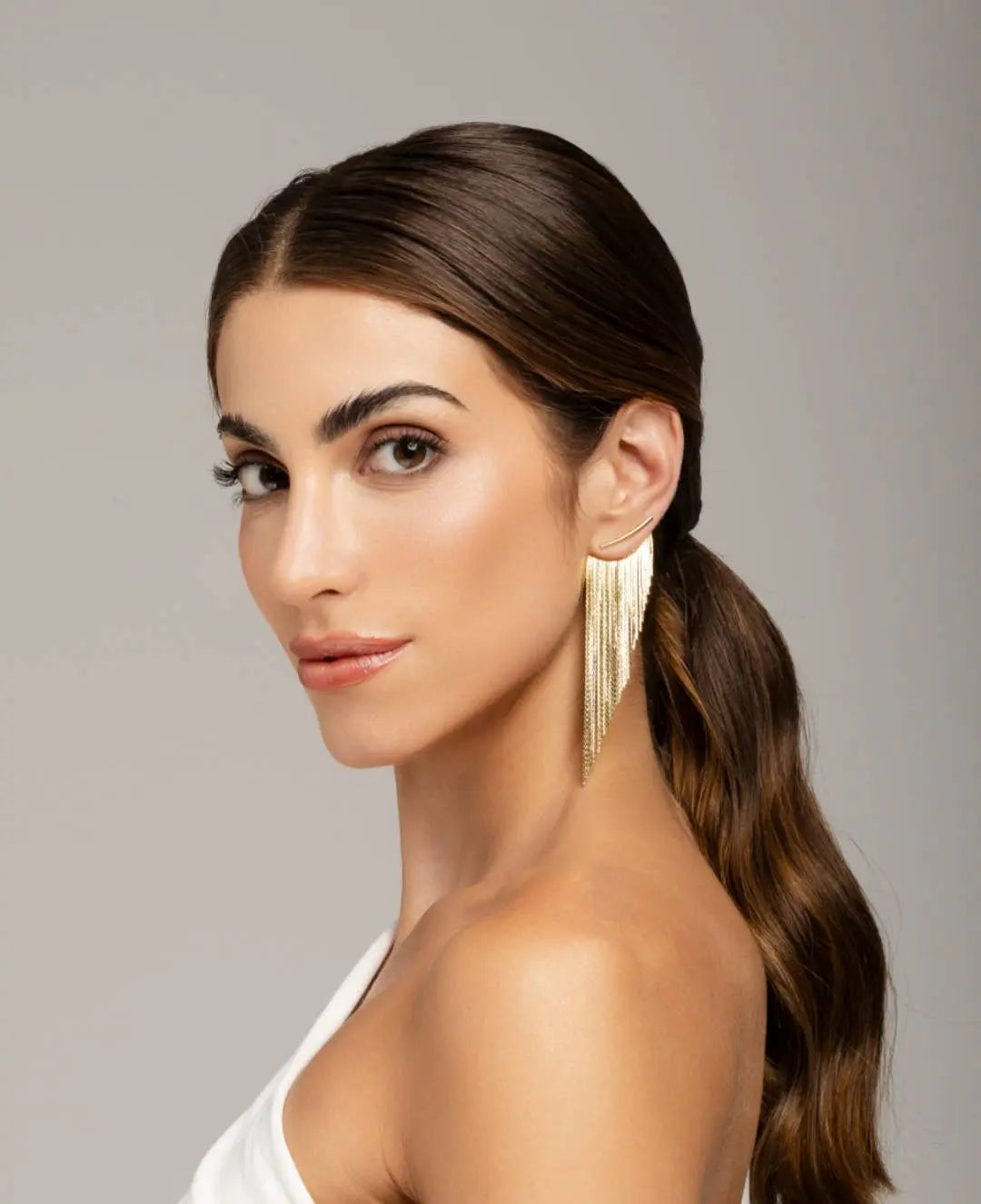Tassel Fringe Earrings Gold Long House12 - NextGen Glam